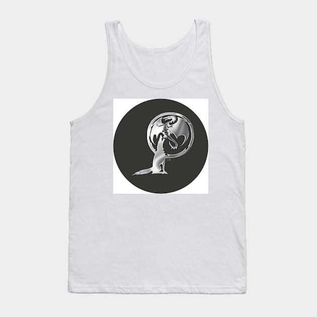 Wolf and Dragon Pewter black Tank Top by SteamyR